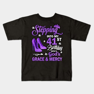 Stepping Into My 41st Birthday With God's Grace & Mercy Bday Kids T-Shirt